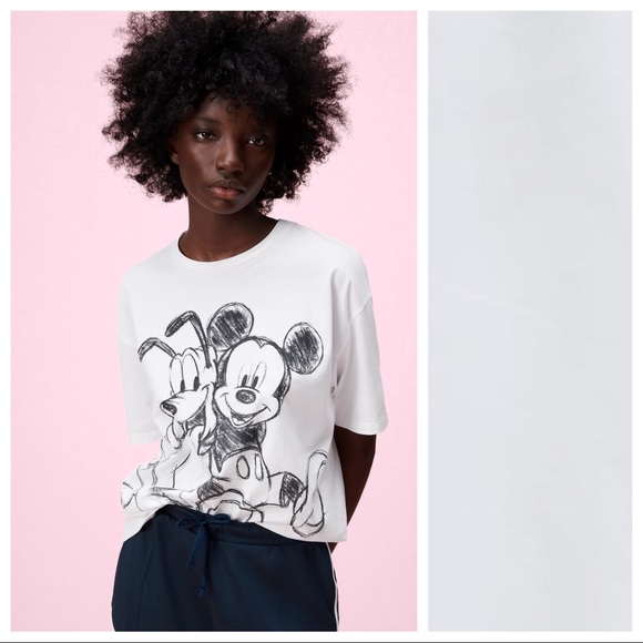 Nwt Zara White Pluto Mickey Disney 